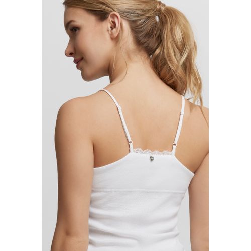 Musculosa de rib & puntilla.
