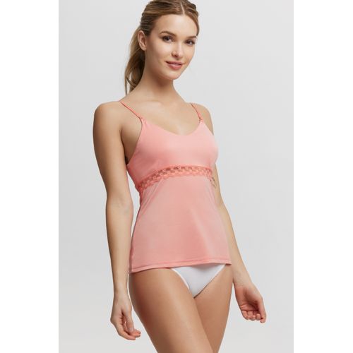 Musculosa de microfibra & puntilla.