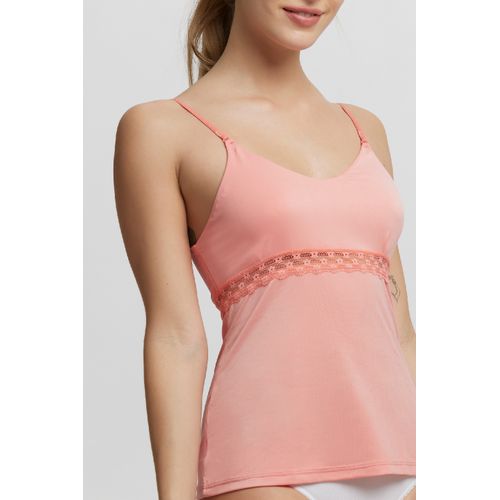 Musculosa de microfibra & puntilla.