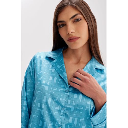 Pijama de raso estampado Alba